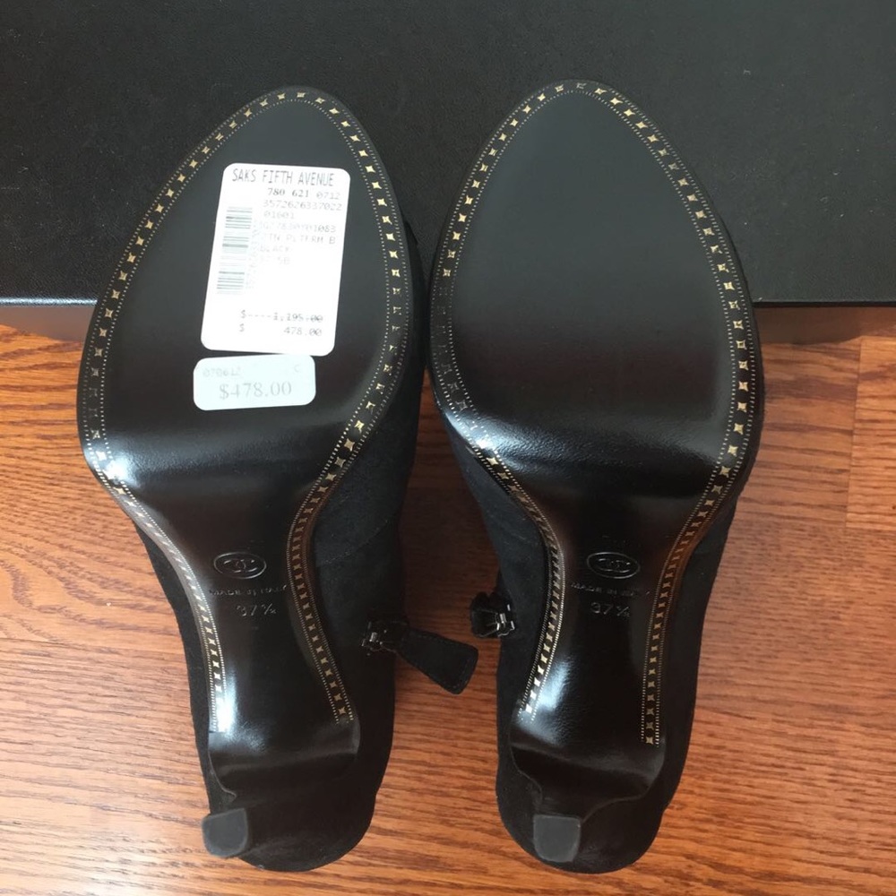 Chanel black suede&patent leather ankle bootie NIB - Picture 4 of 5